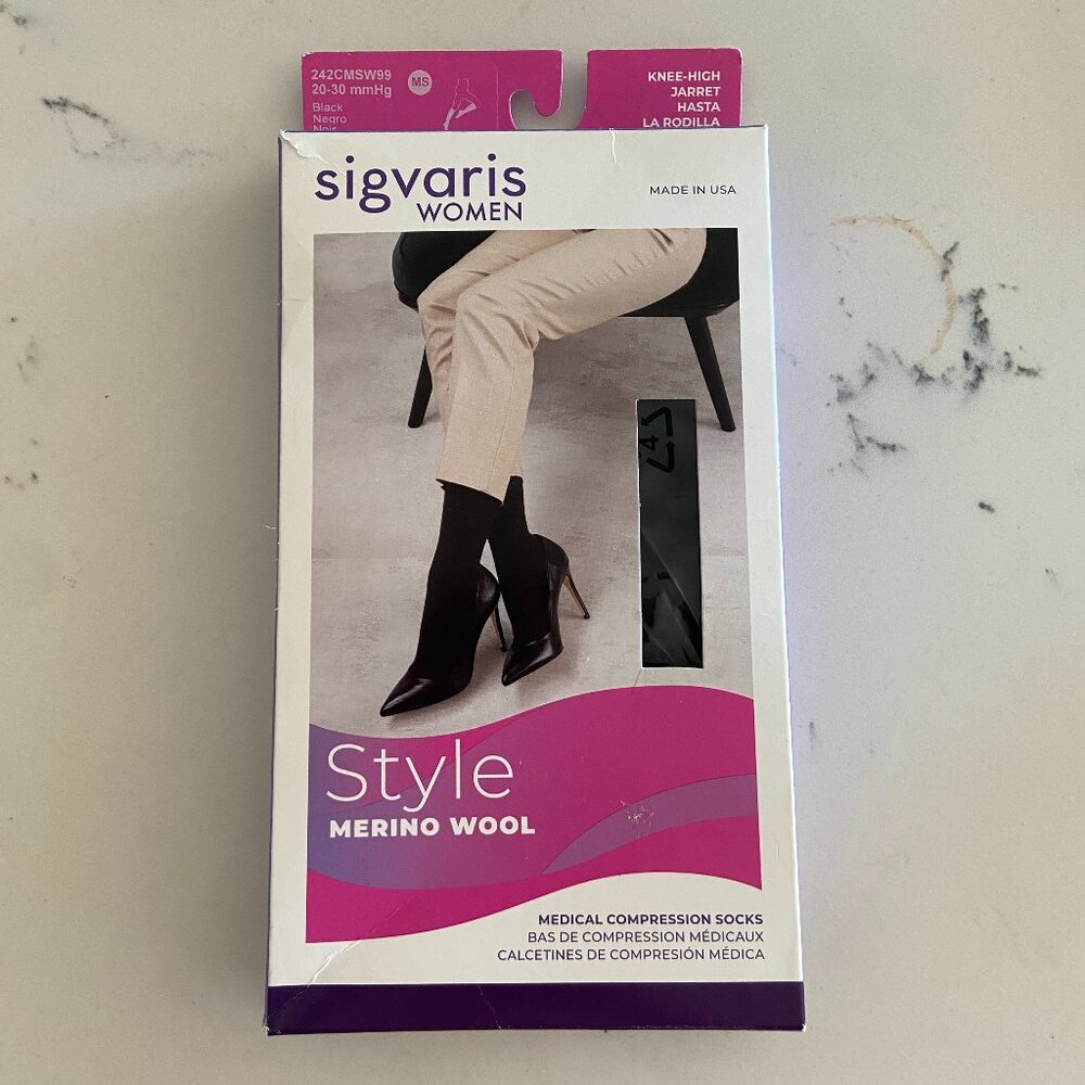 Sigvaris Women's Merino Wool Medical Compression Socks 20-30mmHG Size MS